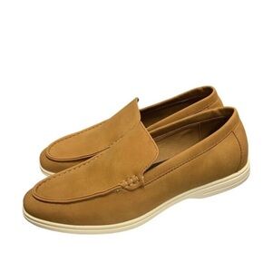 Alfani Men's Tan Leather Loafers Slip On Dress Shoes Size 9